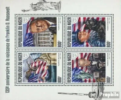 Produktbild von Briefmarken Niger 2017 Mi 5137-5140 Kleinbogen (kompl. Ausg.) postfrisch Franklin D. Roosevelt