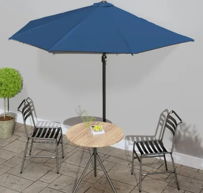 Obrázok produktu pre Maison Exclusive – Balkónový slnečník s hliníkovou tyčou, modrý, 300 × 155 × 223 cm, polkruhový