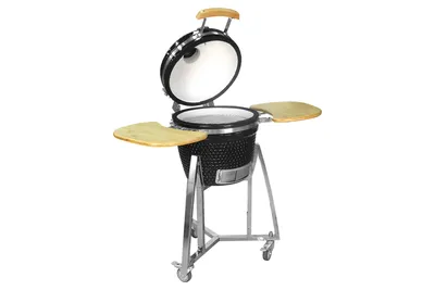Produktbild von Kamado CL-16 Profi Keramik Grill Schwarz, Grilldurchmesser 40cm, Grillrostdurchmesser 33,5cm, BBQ Grillei Holzkohlegrill Grill Keramikgrill