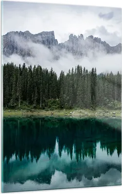 Produktbild von Bilder auf glas - Einteilig - Landschaft Berge Wolken - 50x70cm - Glasbilder - Wandbilder - Bilder - zum Aufhängen bereit - Wanddekoration aus Glas - Glas Bilder - Wandbild auf Glas - GPA50x70-4671