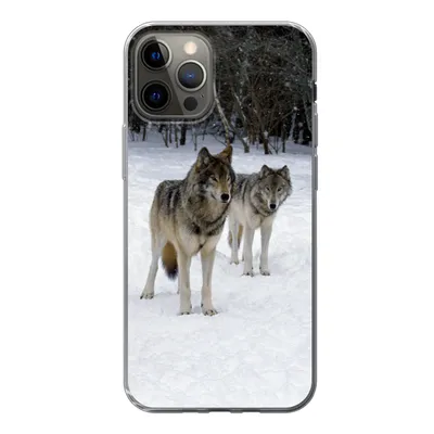 Produktbild von MuchoWow® Handyhülle Schutzhülle Hülle für iPhone 13 Pro Wolf - Schnee - Kanada Silikon Softcase Handy Hülle - Handy-Tasche
