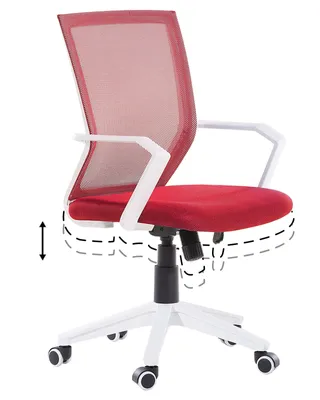 Zdjęcie produktu dla BELIANI Krzesło biurowe czerwone siatka obrotowe regulacja wysokości wysokie oparcie z blokadą
