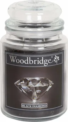 Produktbild von Woodbridge Duftkerze Black Diamond | 130h Brenndauer | 565g Aromakerze im Glas | 2 Baumwoll-Dochte