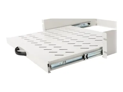 Zdjęcie produktu dla Digitus Wysuwana półka do stałego montażu na przednich profilach montażowych 483 mm (19"), Półka do stojaka, Stal, Szary, 1 szt.