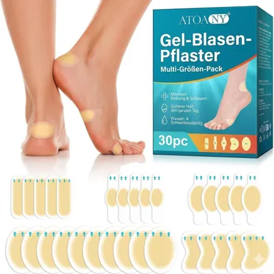 Produktbild von Hydrokolloid-Gel-Blister-Bandagen für Füße, unsichtbare Blasenpflaster für Fersen, Zehen und Finger, wasserabweisende Blasenbinden für Reisen