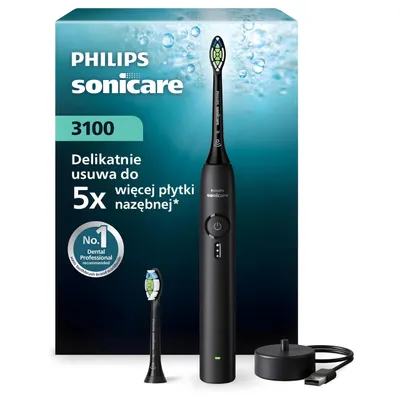 Produktbild von Philips 3100 series 3100 HX4032/32 Wiederaufladbare Zahnbürste, Erwachsener, Schallzahnbürste, Tägliche Pflege, 31000 Bewegungen pro Minute, Schwarz, 2 min, 4 x 30 sec