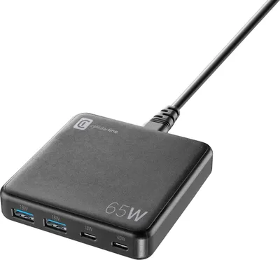 Produktbild von Cellularline MULTIPOWER DESK 65W 4-Port-GaN-Netzladegerät 65W, Drinnen, AC, Schwarz