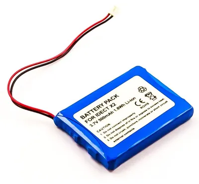 Produktbild von Akku für idect X2I Li-Ion 3,7 Volt 500 mAh schwarz.