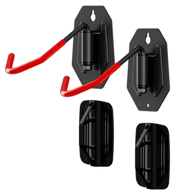 Produktbild von 2er-Set Fahrrad Wandhalterung, schwenkbar für Reifenbreiten bis 90 mm, Tragkraft 30 kg pro Halter, platzsparende Aufhängung aus Stahl für MTB, Rennrad, E-Bike