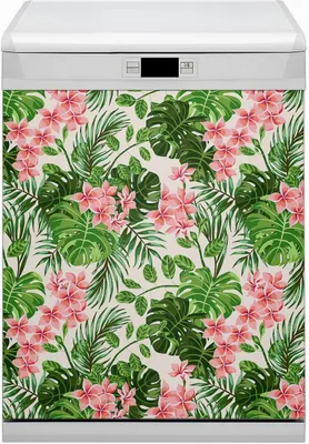 Produktbild von Dekorative Magnetmatte Küche Geschirrspüle 60x80 cm  Magnet für Spülmaschine  - Hibiskus