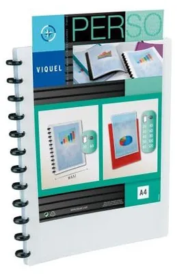 Produktbild von Viquel 044914, Konventioneller Dateiordner, A4, Polypropylen (PP), Weiß, Porträt, 30 Taschen
