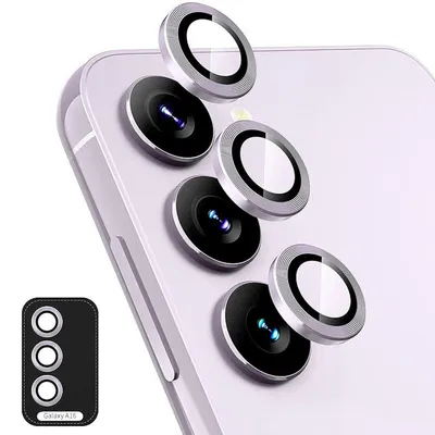 Produktbild von Für Samsung Galaxy A16 Aluminium Ring Kamera + H9 Tempered Hart Glas Hell-Lila