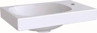 Produktbild von Geberit Handwaschbecken ACANTO 400 x 250 mm, mit Hahnloch rechts, ohne Überlauf weiß