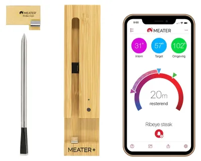 Kabelloses Fleischthermometer mit Bluetooth, 50 m Reichweite, 2 Sensoren