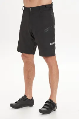 Zdjęcie produktu dla Spodenki kolarskie ENDURANCE Jamal 2w1 z wyjmowaną wkładką 1001 Black XS