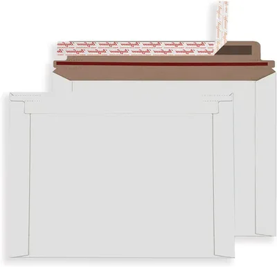 Productafbeelding van Stijve Mailers - Verzendenvelopen Karton - Documenten Versturen - Zelfsluitend Peel en Seal - 9.5 x 12.5 Inch - Wit