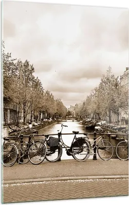 Produktbild von Bilder auf glas - Einteilig - Kanal Fahrräder Amsterdam Zentrum - 50x70cm - Glasbilder - Wandbilder - Bilder - Wanddekoration aus Glas - Glas Bilder - Wandbild auf Glas - GPA50x70-2971