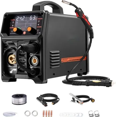 Obrázek produktu pro svářečka 5 v 1 MIG TIG 200A - Synergetická svářečka 6,1 KVA - Profesionální svářecí zařízení - Svářečka s funkcí plus - Ideální pro obchod a průmysl