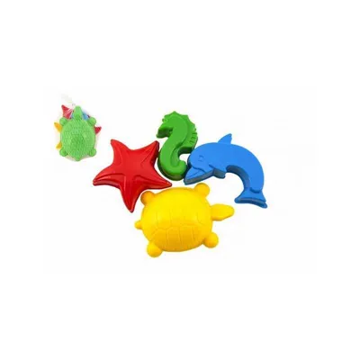 Immagine prodotto di Teddies Sand Puppet stampi animali marini in plastica 4 pezzi in rete 10x11x10cm 12m+