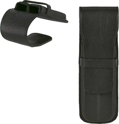 Produktbild von Sonnenleder Stiftetui Leder Stiftebox f. 2 Stifte KARASEK Stifteetui schwarz 801-389-02