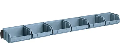 Produktbild von Set von 6 Arbeitsboxen 100x95x50 mm mit Schiene zum Aufhängen