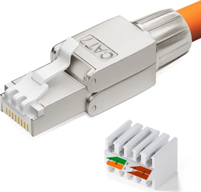 Immagine prodotto di connettore di rete hb-digital connettore di rete CAT7 spina RJ45 CAT 7 LSA STP lega di zinco stretta