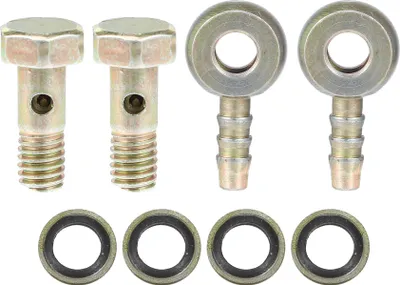 Image de M6x1 Voiture Banjo Tuyau Barbillon Boulon Raccord Adaptateur avec Rondelle (Ensemble de 2 )