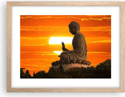 Produktbild von Gerahmtes Poster - Rahmen in heller Eiche - tempel buddha - 40x30 cm - Wand Bild - Wanddeko - Wandbilder - Kunstposter - Wandposter - Bilderrahmen - Bilder - Kunstdruck - Wandbild - P2NAA40x30-3532