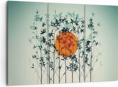 Produktbild von Bild auf Leinwand - Leinwandbild - 3 Teile - Westen Sonne Gras - 105x70cm - Wand Bild - Wanddeko - Wandbilder - Leinwanddruck - Bilder - Wanddekoration - Leinwand bilder - Wandbild - CE105x70-5104