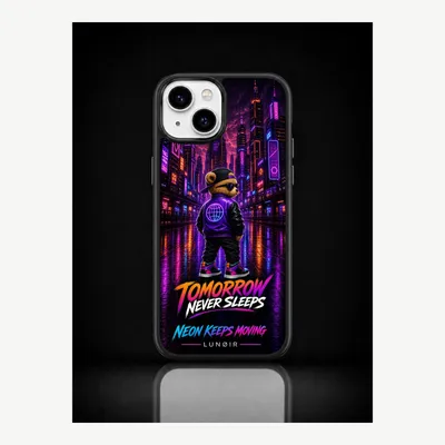 Productafbeelding van iPhone 15 hoesje, telefoonhoesje, beschermhoesje, case met nachtlevenmotief – LUNØIR ©