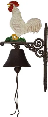 Produktbild von Wandglocke Türglocke Türklopfer Figürchen Gusseisen Krähender Hahn