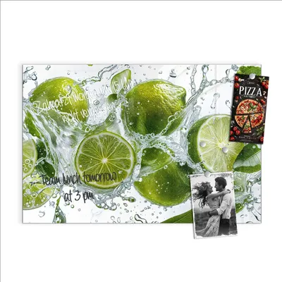Produktbild von Magnettafel 60x40cm Pinnwand Whiteboard beschreibbar - Spritzige Limetten