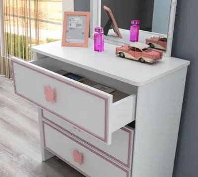Produktbild von Kommode in Schlafzimmer Modern Elegante Kommode Holz Weiß Möbel