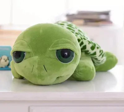 Obrázek produktu pro 20 cm plyšová kreslená želva, zelená želva s velkýma očima, dárek pro děti