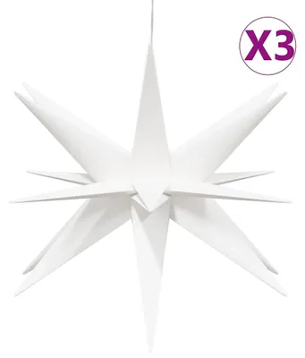 Obrázok produktu pre vidaXL LED vianočné hviezdy 3 ks Skladacie biele 57 cm