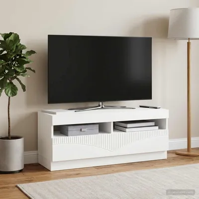 Productafbeelding van Maison Exclusive - LED-TV-meubel, wit, van houtvezel