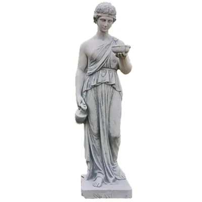 Produktbild von Schöne Frauenfigur Hebe zur Gartengestaltung, aus Steinguss Neu Frostfest Witterungsbeständig, Skulptur Gartenfigur Frau PO-816