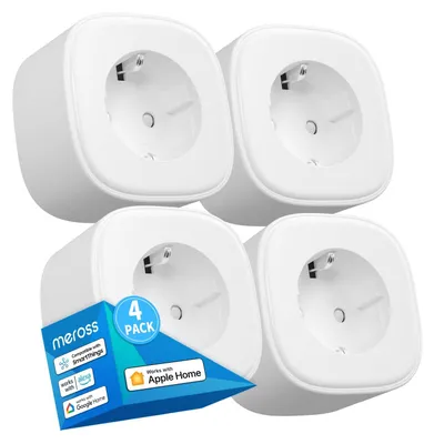 Produktbild von Meross Smart WLAN Steckdose, Timer und Fernbedienung, 4er Pack