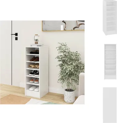 Obrázek produktu pro vidaXL Botník bílý 31,5x35x90 cm materiál na bázi dřeva - Botníky a skříně