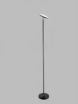 Produktbild von 18-W-LED-Stehleuchte (1400 lm, 3000 K) in schwarzem Metall, modernes und elegantes Design, Höhe 180 cm - Perenz