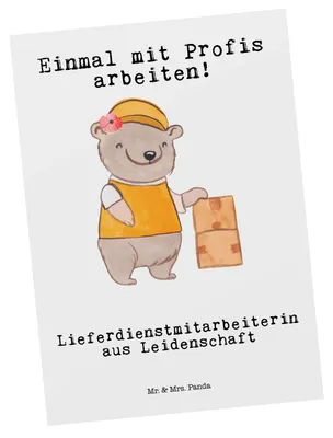 Produktbild von Mr. & Mrs. Panda einzelkarte Lieferdienstmitarbeiterin Leidenschaft - Weiß - Geschenk, Kunstkarten, Pizzabotin, Postkarte, Postkarten, Grußkarte, Spruch, bildkarte