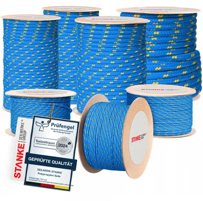 Produktbild von Seilwerk STANKE PP Seil Polypropylen Seil geflochten 10m 18mm BLAU Schnur Flechtleine Sprungseil Reepschnur