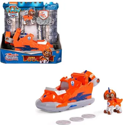 Produktbild von PAW Patrol , Rescue Knights Basis Fahrzeug Spielzeugauto von Zuma mit Welpenfigur, Spielzeug geeignet für Kinder ab 3 Jahren, Boot, 3 Jahr(e), Mehrfarbig