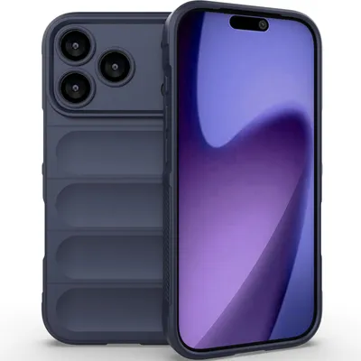 Produktbild von Handyhülle für iPhone 17 Pro Weich TPU Silikon Stossfest Anti-rutsch Hülle Dunkelblau