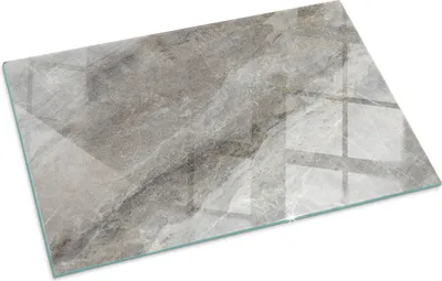 Produktbild von Muster aus Naturstein – Glasbodenplatte für – Kaminofen – Kaminplatte Glas – Schutzglas – Funkenschutzplatte –Glasbodenplatte Feuerfeste – Hitzeschutzplatte – Bodenschutz aus Glas – 100x70 cm