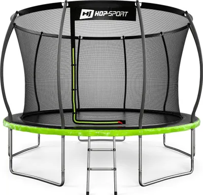 Produktbild von Hop-sport Záhradná trampolína 12ft (366cm) pumpkin - čierno/zelená s vnútornou sieťou