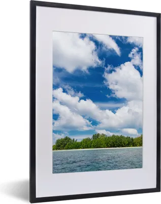 Produktbild von MuchoWow® Gerahmtes Poster Insel - Sommer - Tropisch 30x40 cm - Poster mit Schwarzem Bilderrahmen Wandposter Rahmen Foto Bilder - Wandposter Schlafzimmer