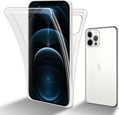 Image de Cadorabo Housse pour Apple iPhone 12 / 12 PRO en TRANSPARENT 360° Full Body Housse de protection avant et arrière, protection intégrale avec protection d'écran Back Case Cover Etui Handy Hülle TPU