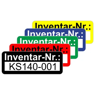 Produktbild von 100 Inventaretiketten gelb Inventaraufkleber selbstklebend 48x20 mm