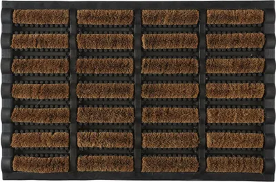 Produktbild von HowHomely | Fußmatte - Türmatte - 40 x 60 cm - Braun Schwarz - Kokosmatte - Rutschfest